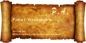 Paksi Alexandra névjegykártya